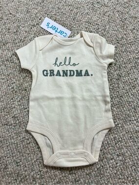 Carter's Cream 'Hello Grandma' Baby One-Piece